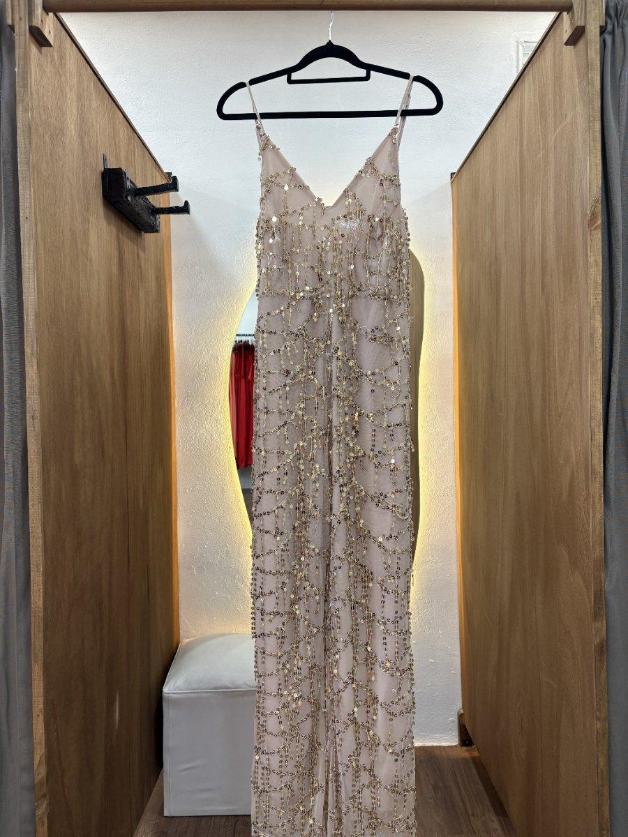 Mono largo beige con brillos
