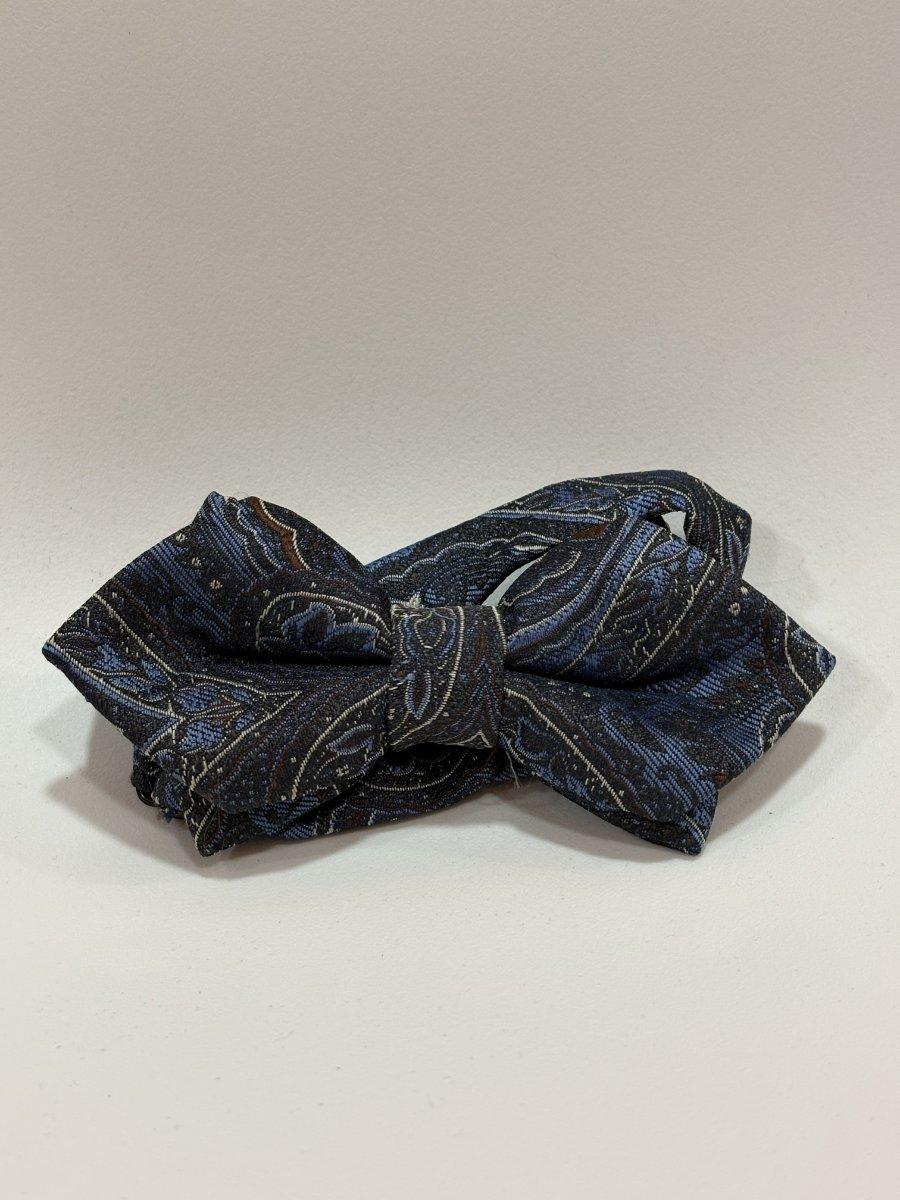 Moño estampado azul y negro