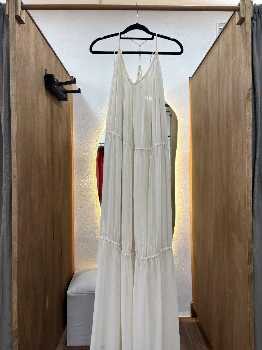 Vestido largo beige