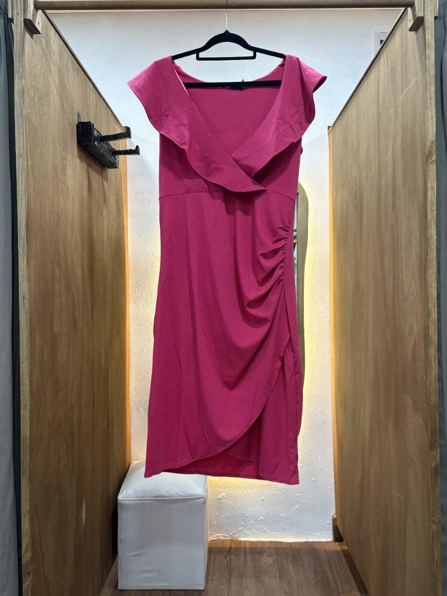 Vestido midi fucsia