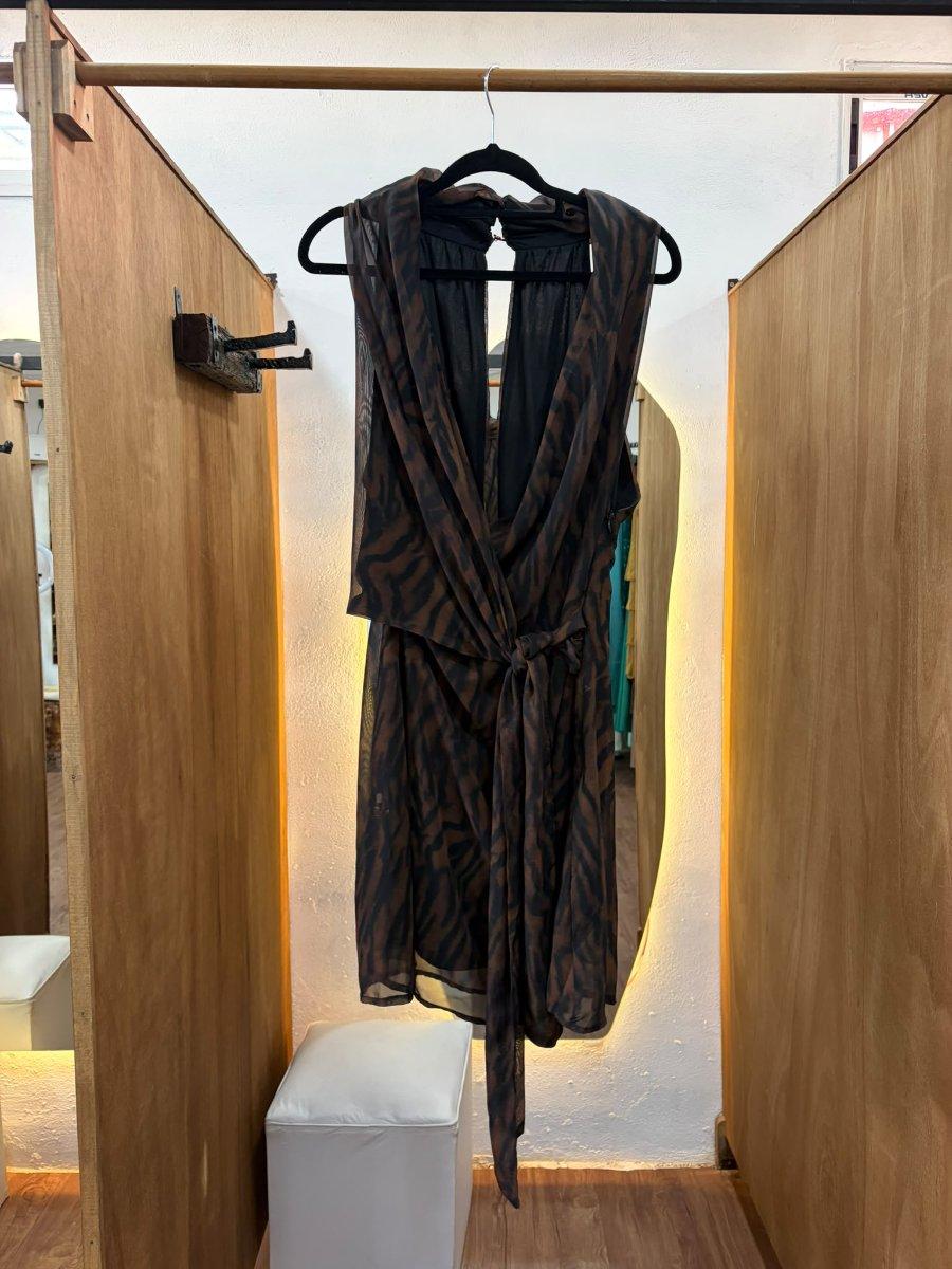 Vestido marron atigrado