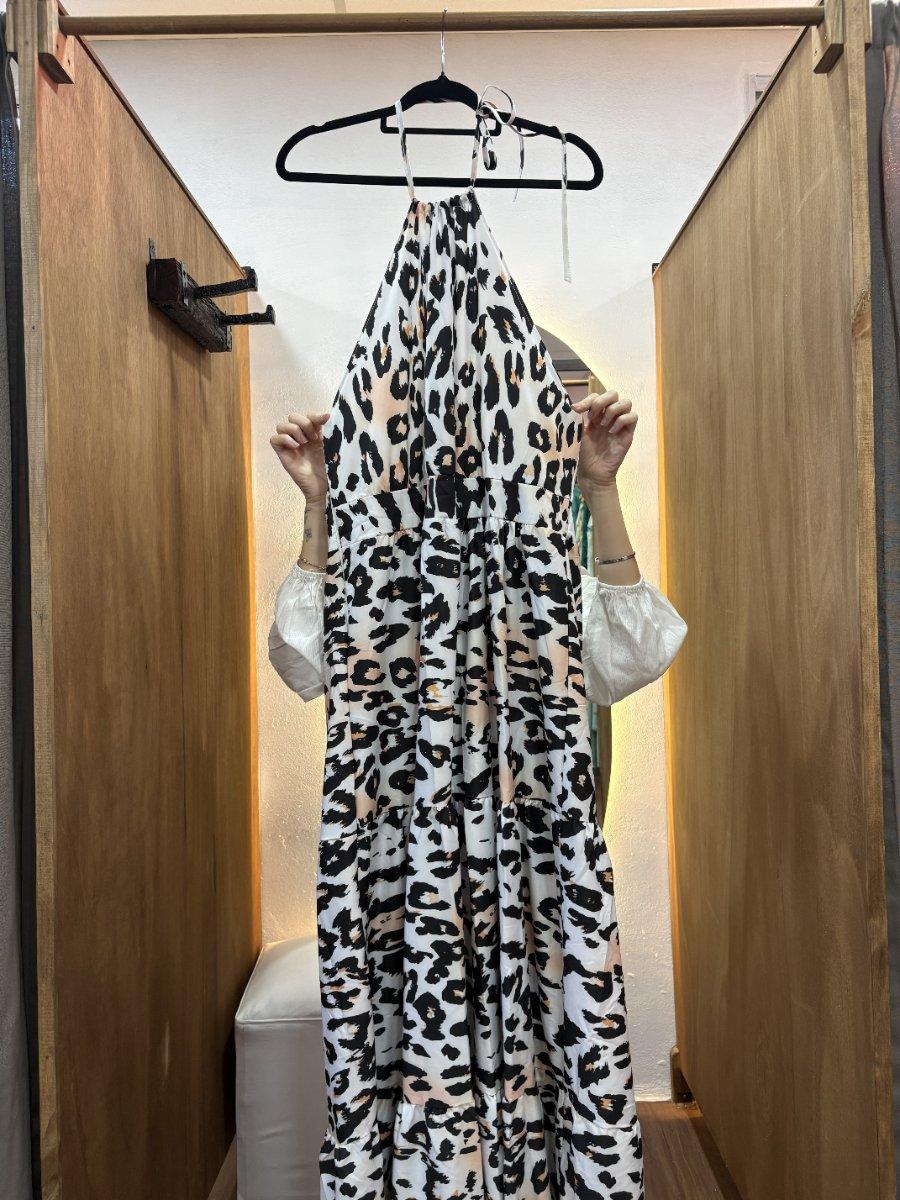 Vestido largo estampado sin mangas