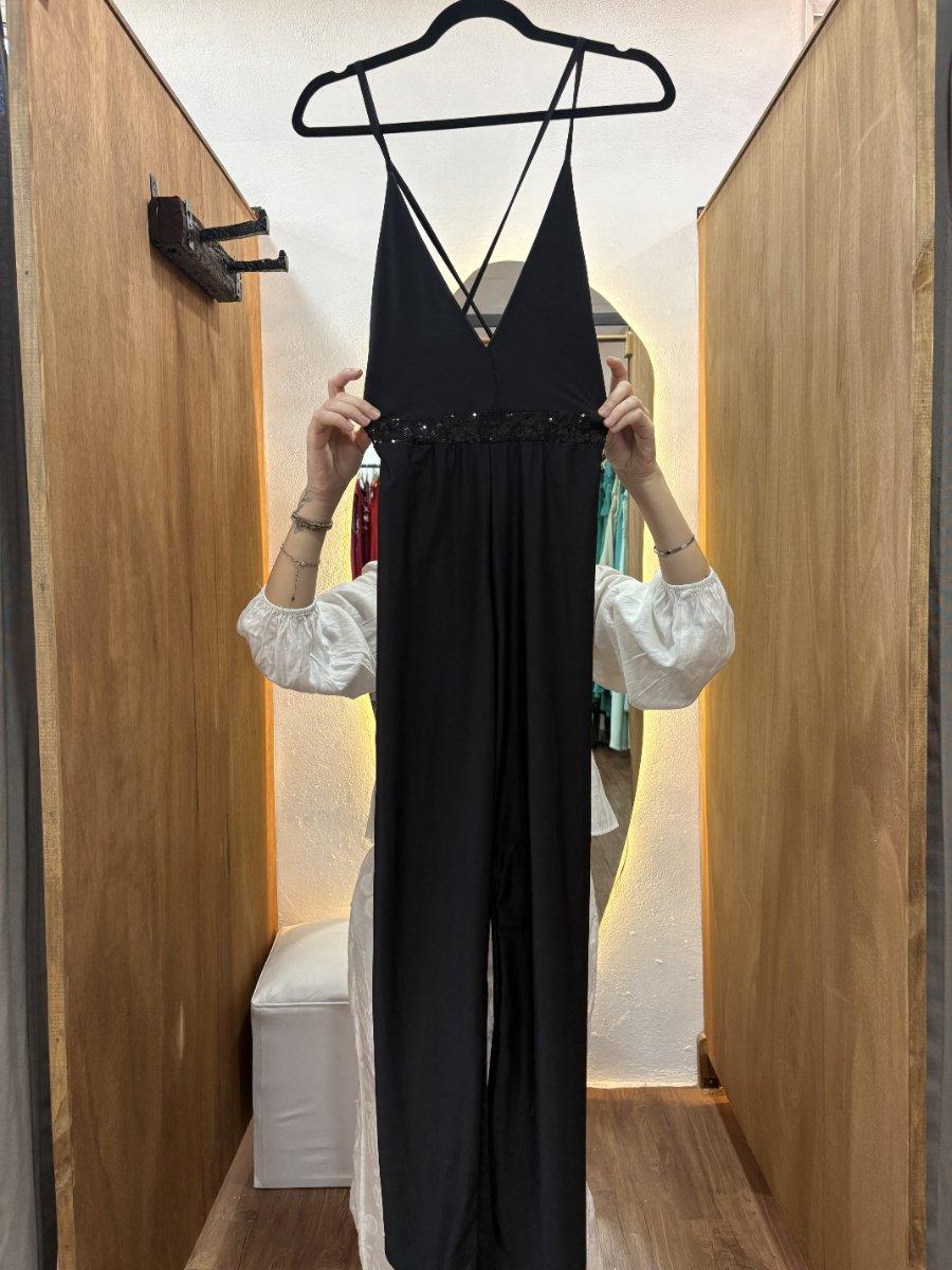 Vestido MONO negro con detalle en la cintura