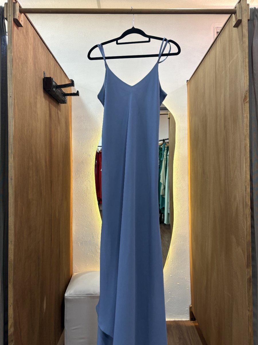 Vestido celeste recto