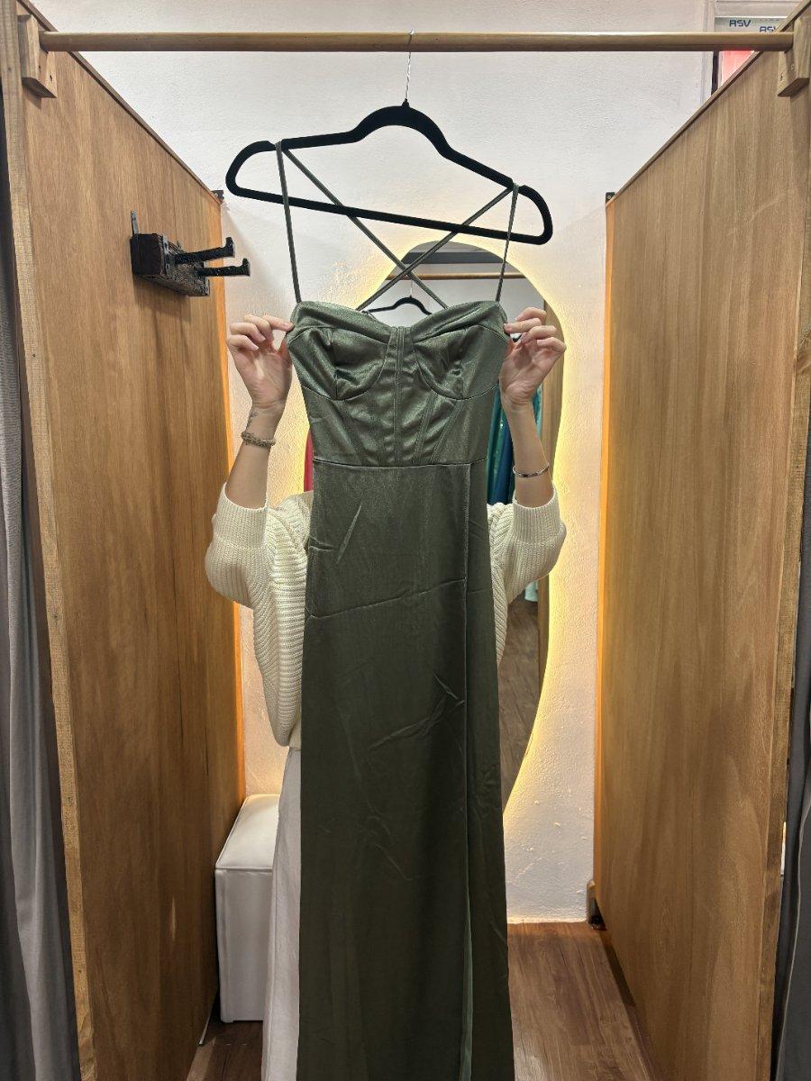 Vestido verde con corset