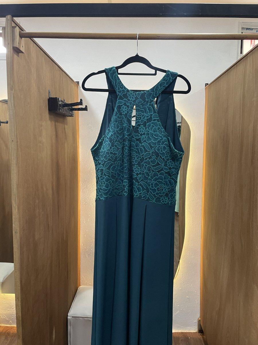 Vestido verde agua oscuro