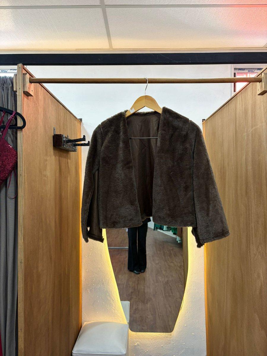 Blazer peludo marron