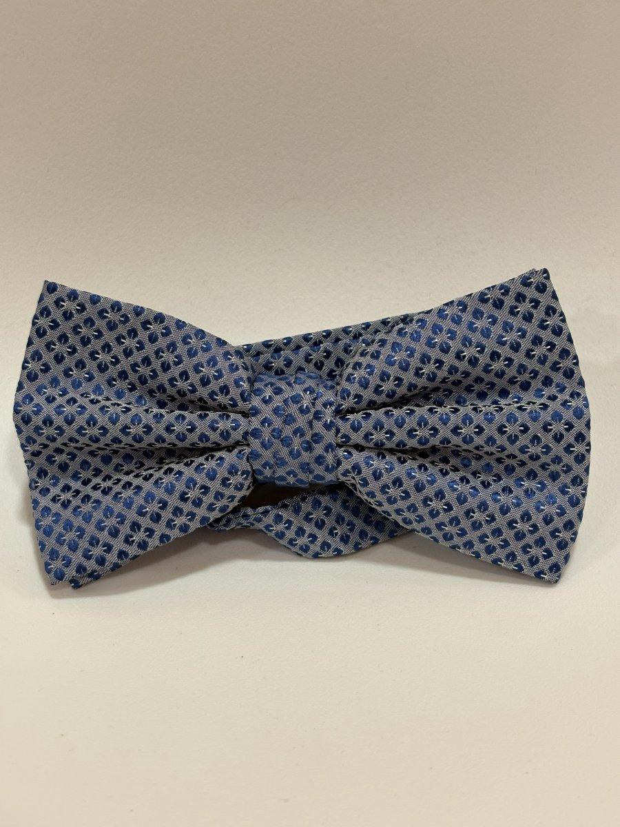Moño celeste con flores azules