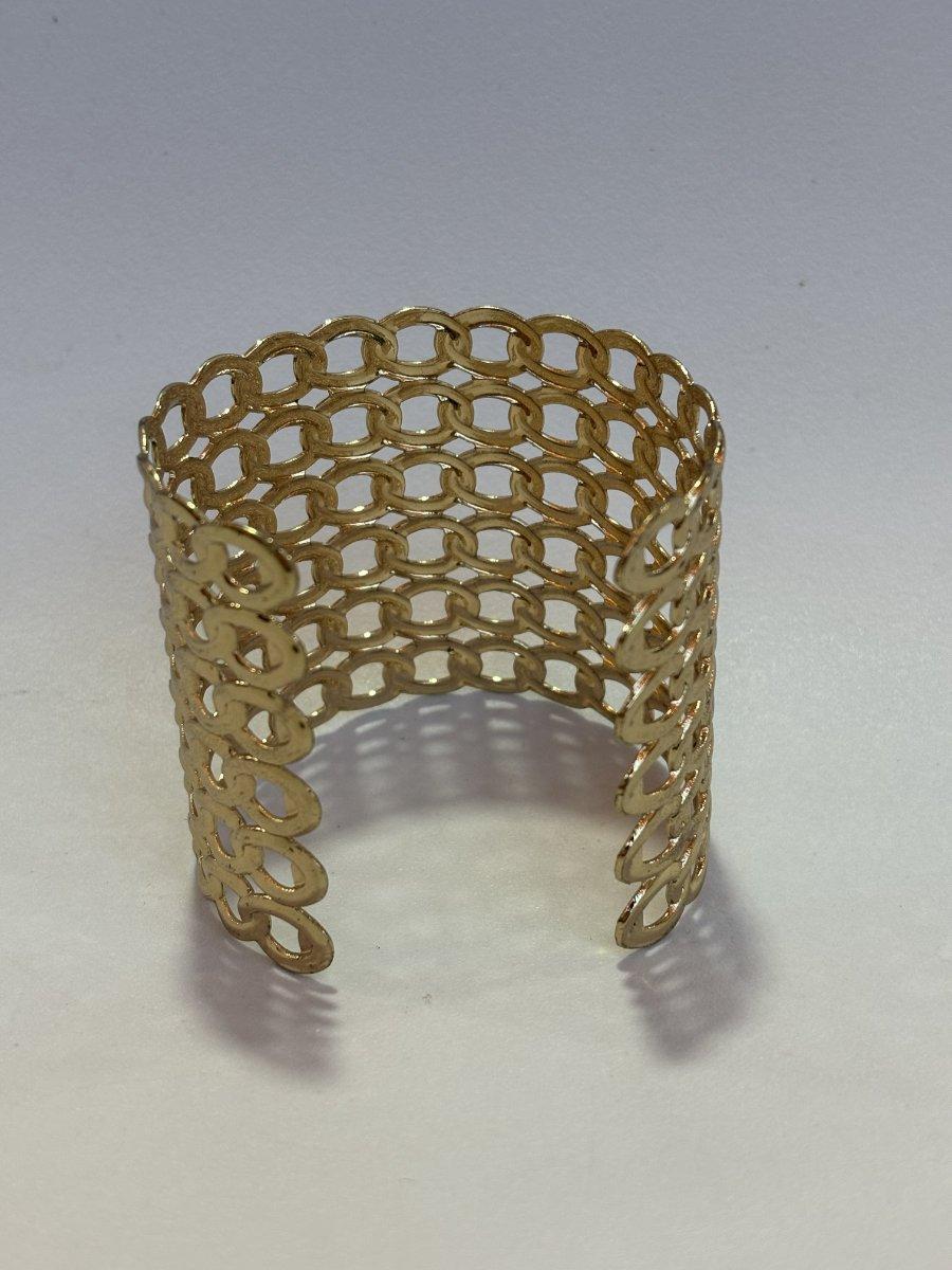 Brazalete dorado efecto cadena
