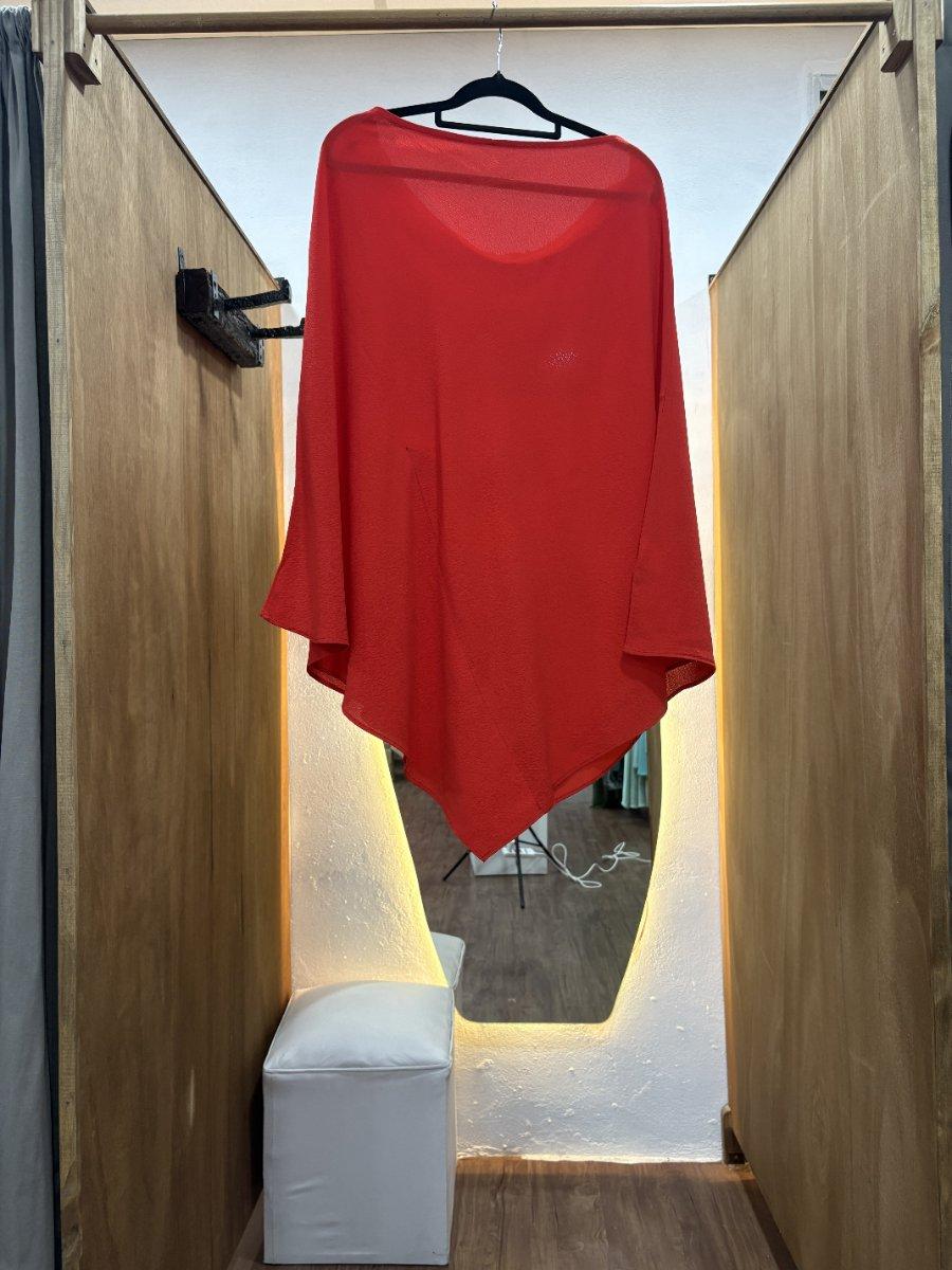 Vestido rojo un hombro recto