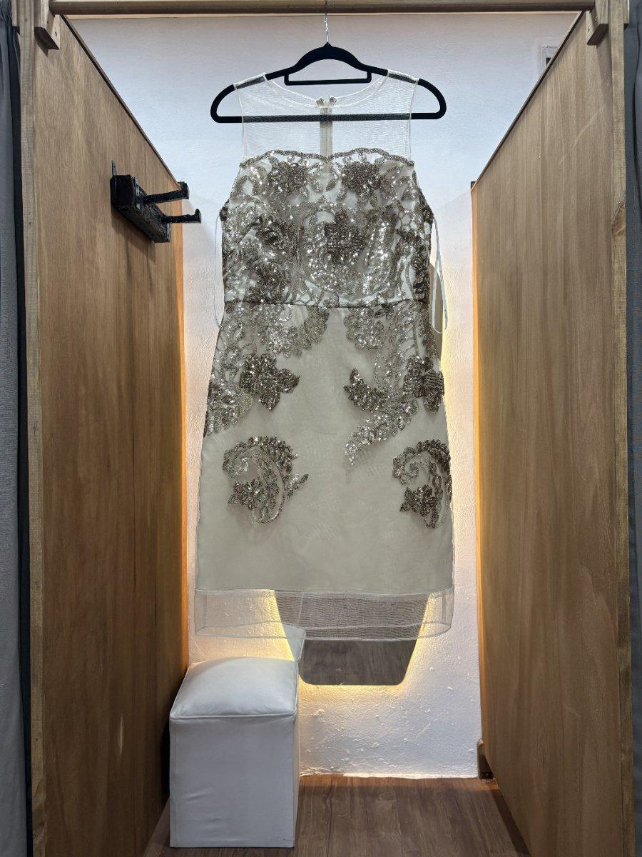 Vestido de tul y lentejuelas bordadas
