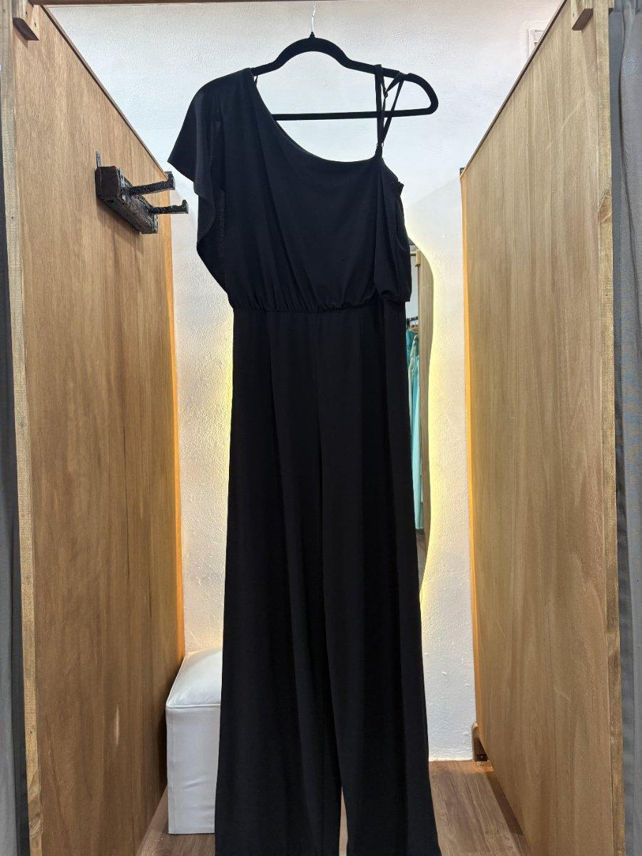 Vestido MONO largo negro con una manga
