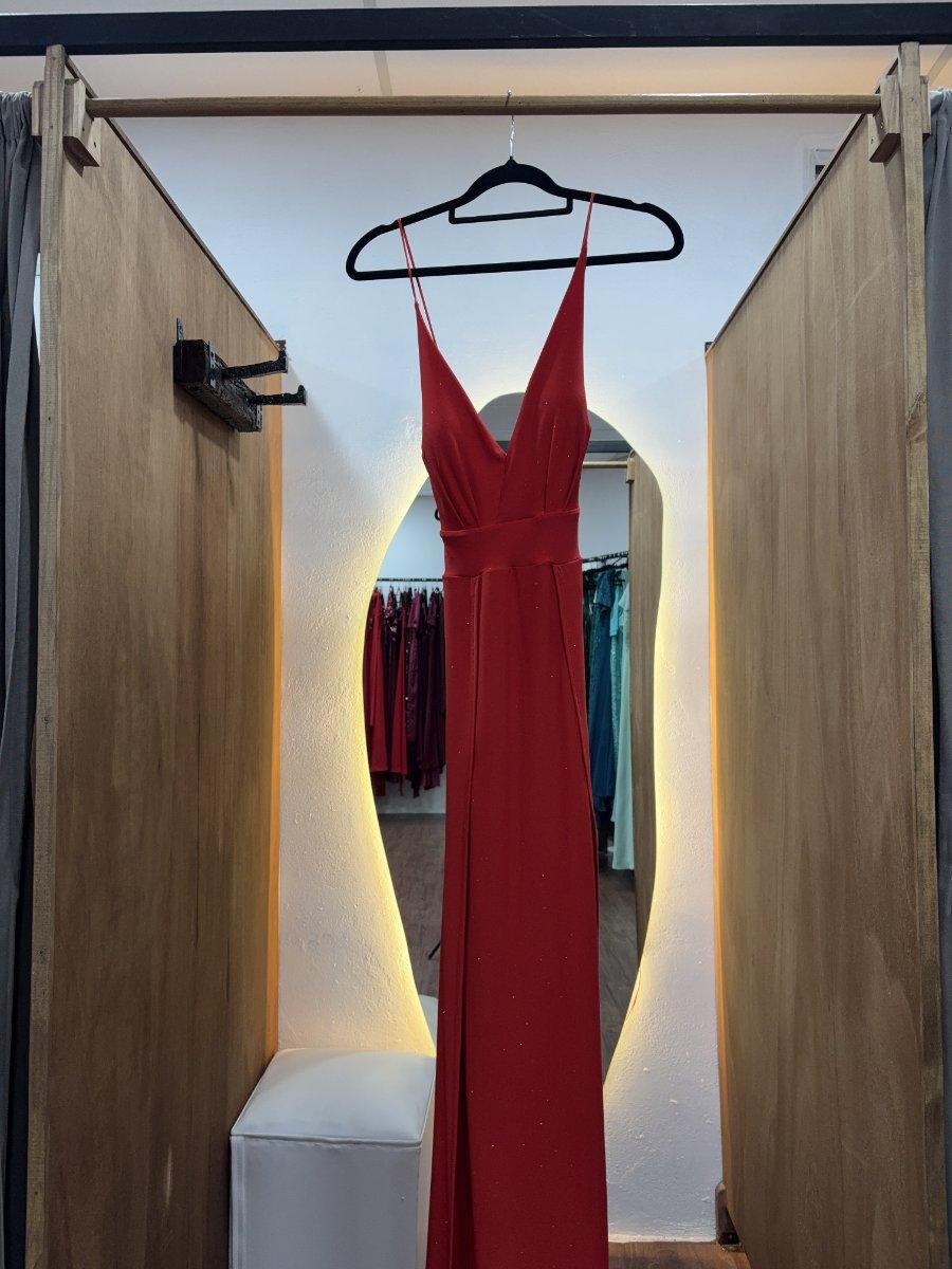 Vestido rojo con brillos